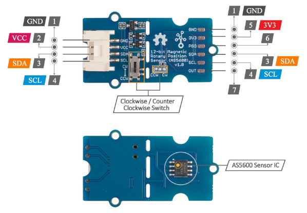 Seeed Studio Grove AS5600 Magnetic Rotary Position Encoder